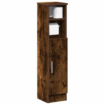 ARDEBO.de - Badezimmerschrank mit Rollenhalter Räuchereiche 20,5x22x90 cm
