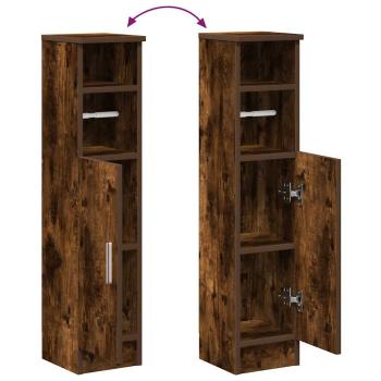 Badezimmerschrank mit Rollenhalter Räuchereiche 20,5x22x90 cm