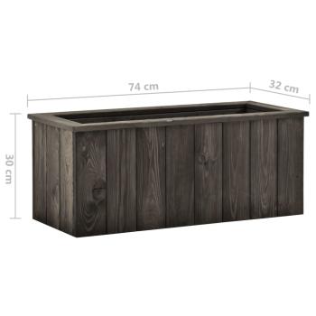Hochbeet Dunkelgrau 74x32x30 cm Kiefer Massivholz