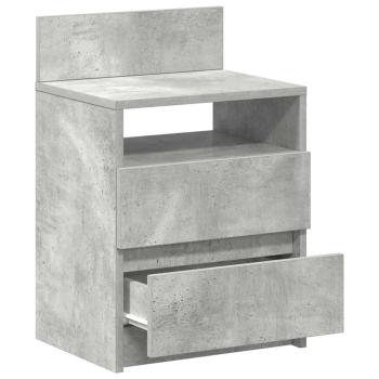 Nachttische 2 Stk. mit 2 Schubladen Betongrau 40x33x60 cm