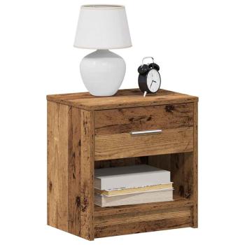 ARDEBO.de - Nachttische 2 Stk. mit Schublade Altholz-Optik 39x28x41 cm