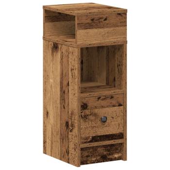ARDEBO.de - Nachttisch mit Schublade Altholz-Optik 25x31x66 cm