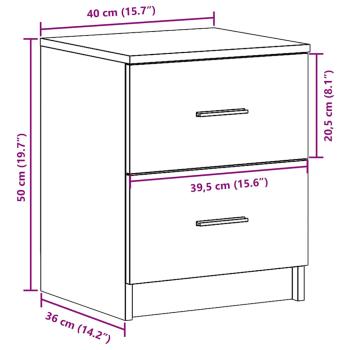 Nachttische 2 Stk. mit 2 Schubladen Eichen-Optik 40x36x50 cm