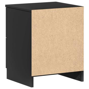 Nachttisch mit 2 Schubladen Schwarz 40x36x50 cm
