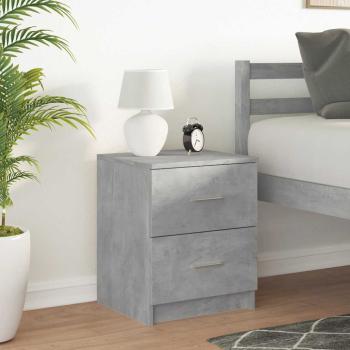 Nachttisch mit 2 Schubladen Betongrau 40x36x50 cm