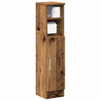 ARDEBO.de - Badezimmerschrank mit Rollenhalter Altholz-Optik 20,5x22x90 cm