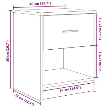 Nachttische 2 Stk. mit Schublade Schwarz 40x34x50 cm