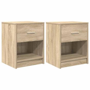 Nachttische 2 Stk. mit Schublade Sonoma-Eiche 40x34x50 cm