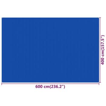 Zeltteppich 400x600 cm Blau HDPE