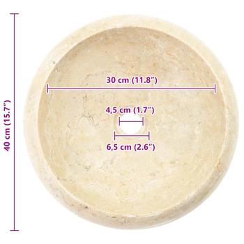 Waschbecken 40x12 cm Marmor Creme