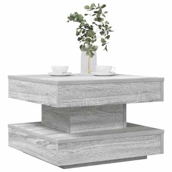 ARDEBO.de - Couchtisch 360-Grad Drehbar Grau Sonoma 50x50x34,5 cm