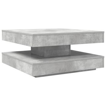 Couchtisch 360-Grad Drehbar Betongrau 70x70x34,5 cm