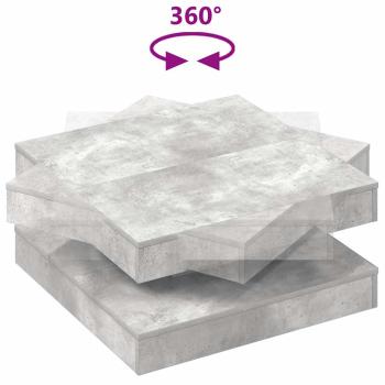Couchtisch 360-Grad Drehbar Betongrau 70x70x34,5 cm