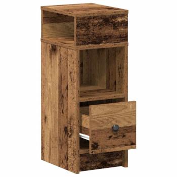 Nachttische 2 Stk. mit Schublade Altholz-Optik 25x31x66 cm