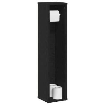 ARDEBO.de - Badezimmerschrank mit Rollenhalter Schwarz 20,5x20x90 cm