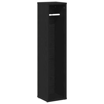 Badezimmerschrank mit Rollenhalter Schwarz 20,5x20x90 cm