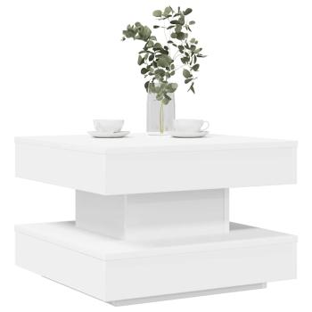 ARDEBO.de - Couchtisch 360-Grad Drehbar Weiß 50x50x34,5 cm