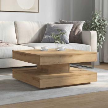 Couchtisch 360-Grad Drehbar Artisan-Eiche 70x70x34,5 cm