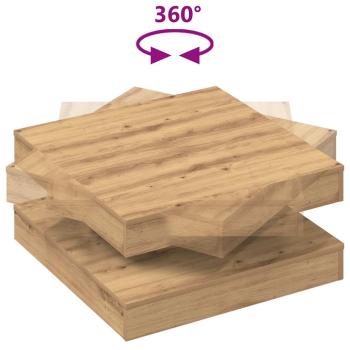 Couchtisch 360-Grad Drehbar Artisan-Eiche 70x70x34,5 cm