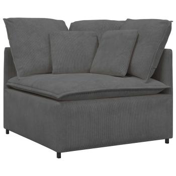 Modulares Sofa mit Kissen Cordstoff Dunkelgrau