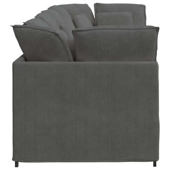 Modulares Sofa mit Kissen Cordstoff Dunkelgrau