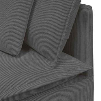 Modulares Sofa mit Kissen Cordstoff Dunkelgrau