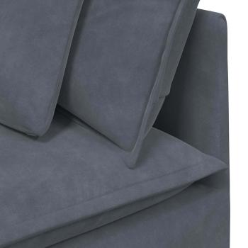 Modulares Sofa mit Kissen Samt Dunkelgrau
