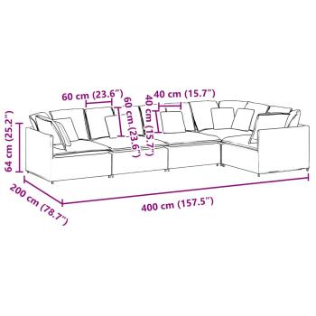 Modulares Sofa mit Kissen Samt Dunkelgrau