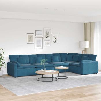 ARDEBO.de - Modulares Sofa mit Kissen Samt Blau