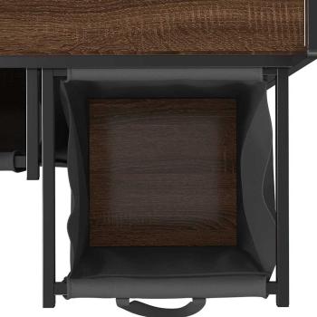 Wäschekorb 2 Fächer mit Ablage Braun Eichen-Optik