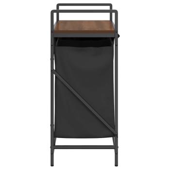 Wäschekorb 2 Fächer mit Ablage Braun Eichen-Optik