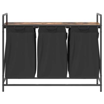 Wäschekorb 3 Fächer mit Ablage Räuchereiche