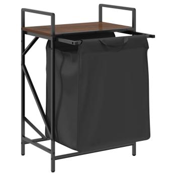 Wäschekorb 1 Fach mit Ablage Braun Eichen-Optik