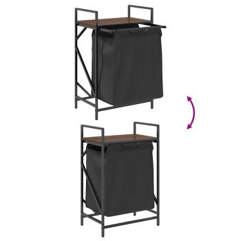 Wäschekorb 1 Fach mit Ablage Braun Eichen-Optik