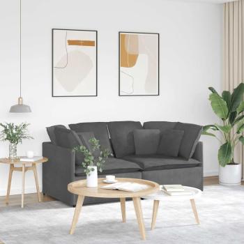 ARDEBO.de - Modulares Sofa mit Kissen Cordstoff Dunkelgrau