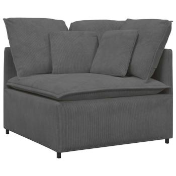 Modulares Sofa mit Kissen Cordstoff Dunkelgrau