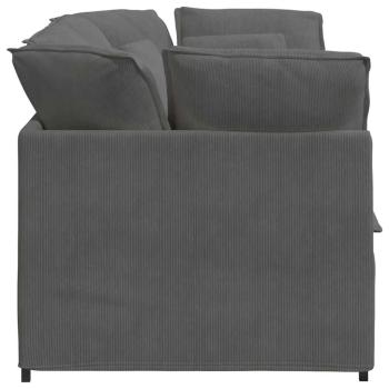 Modulares Sofa mit Kissen Cordstoff Dunkelgrau