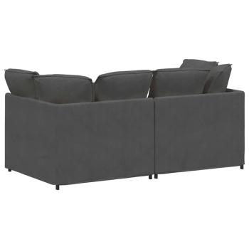 Modulares Sofa mit Kissen Cordstoff Dunkelgrau