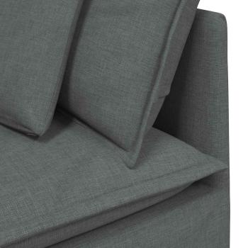 ARDEBO.de - Modulares Sofa mit Fußhocker Kissen Stoff Dunkelgrau