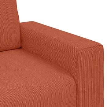 Zweisitzer-Sofa Rot Orange 140 cm Cordstoff