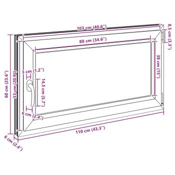 Kellerfenster RISOR 110x60 cm Dreh Kipp DIN Rechts Anthrazit