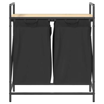 Wäschekorb 2 Fächer mit Ablage Sonoma-Eiche