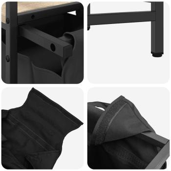 Wäschekorb 2 Fächer mit Ablage Sonoma-Eiche