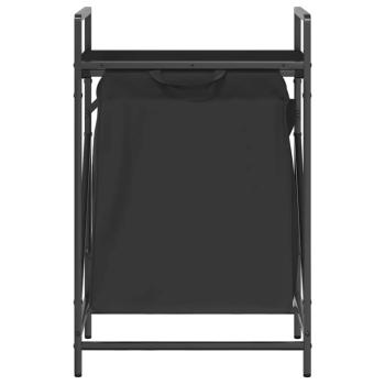 Wäschekorb 1 Fach mit Ablage Schwarz Eichen-Optik