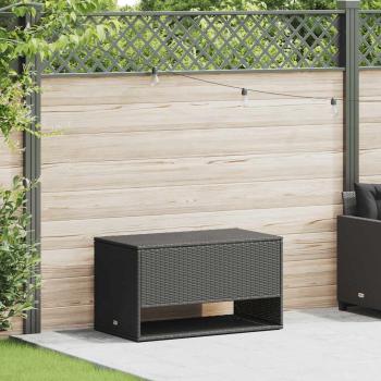 ARDEBO.de - Outdoor-Kissenbox Schwarz 100x55x55,5 cm Poly Rattan
