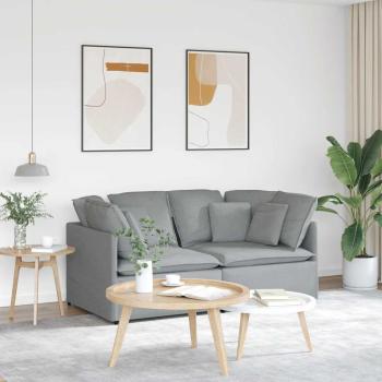ARDEBO.de - Modulares Sofa mit Kissen Stoff Hellgrau