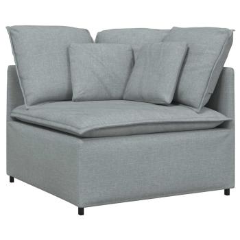 Modulares Sofa mit Kissen Stoff Hellgrau