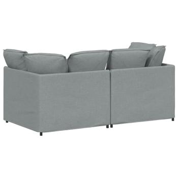 Modulares Sofa mit Kissen Stoff Hellgrau