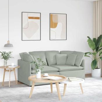 ARDEBO.de - Modulares Sofa mit Kissen Samt Hellgrau