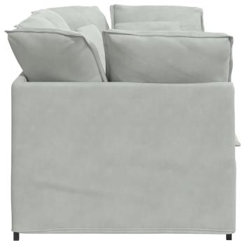 Modulares Sofa mit Kissen Samt Hellgrau
